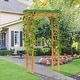 preview thumbnail 1 of 19, Outsunny 7' Wood Steel Outdoor Garden Arched Trellis Arbor with Natural Fir Wood & Side Panel for Climbing Vines Orange