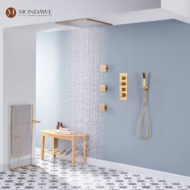 20 Inch 3 Functions Flush Ceiling Mounted Thermostatic Shower System