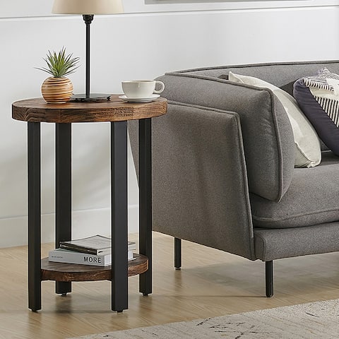 Carbon Loft Lawrence 20" Round Reclaimed Wood End Table