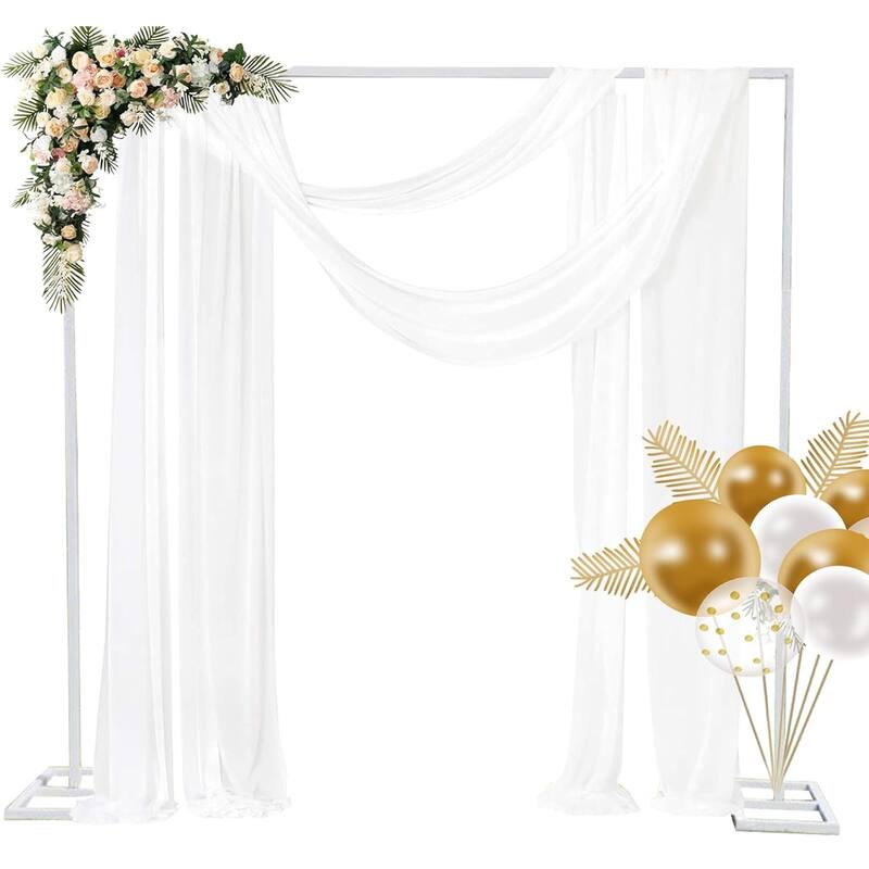 8FT x 8FT Metal Arch Backdrop Stand, Square Metal Arch-for Ballon Flowers, Wedding Arch Stand, for Anniversary Ceremony, - White