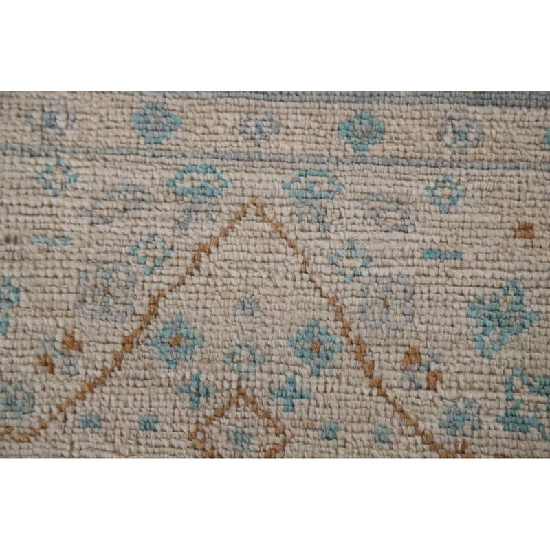 Turkish Oushak Vegetable Dye Accent Rug Handmade Wool Carpet - 2'11"x 3'11"
