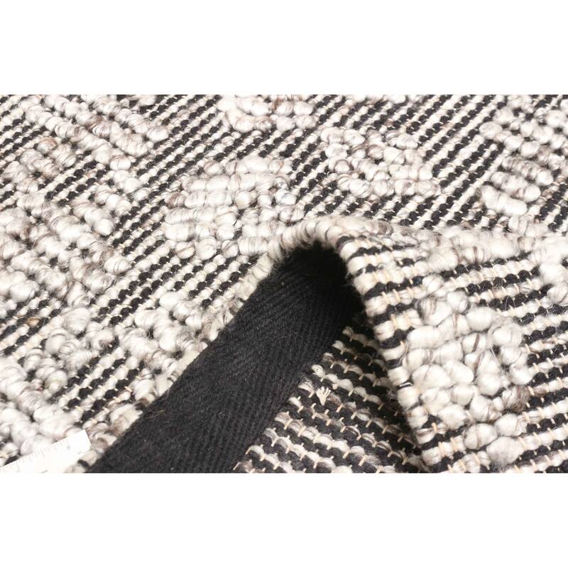 ECARPETGALLERY Braid weave Sienna Black Wool Rug - 5'2 x 7'9