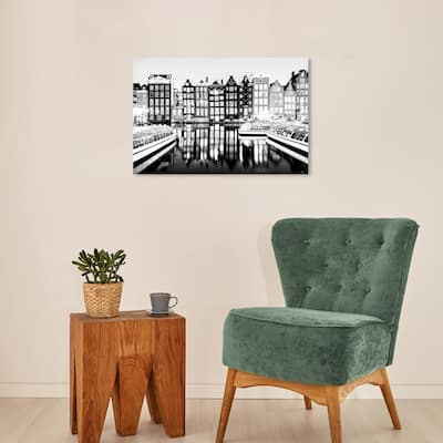 Wynwood Studio Canvas Countries Black and White Netherlands Black and White Modern & Contemporary Wall Art Canvas Print