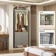 preview thumbnail 17 of 81, Cimly Closet System with Wood Drawers and Hanging Rods, Organizer Wardrobe for Walk-in and Reach-in Closet