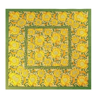 Aperturee Pure White Sunflower Rectangle Tablecloth For Home