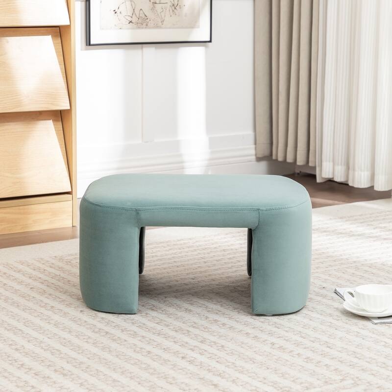 SEYNAR Modern Velvet Rectangle Accent Ottoman