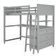 preview thumbnail 35 of 43, Twin Size Loft Bed Kids Bed Frame Wooden Storage Bed with Desk, Shelves, Pull-out Drawers, Ladder and Guardrail