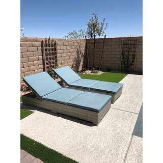 Corvus Outdoor Wicker Adjustable Chaise Lounges with Cushions (Set of 2)