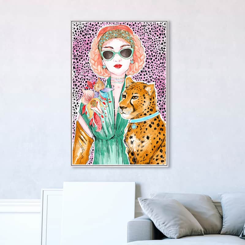 Wynwood Studio Fashion and Glam Glistening Pink and Spots Pink and Modern & Contemporary Wall Art Canvas Print - 45 x 30