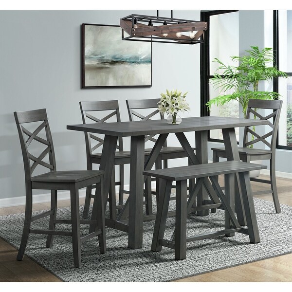 Picket House Furnishings Regan 6PC Counter Height Dining Set in