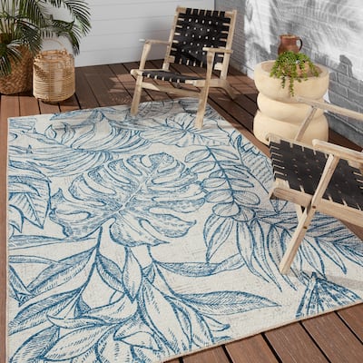 Tropic Machine Washable Indoor/Outdoor Floral Area Rug
