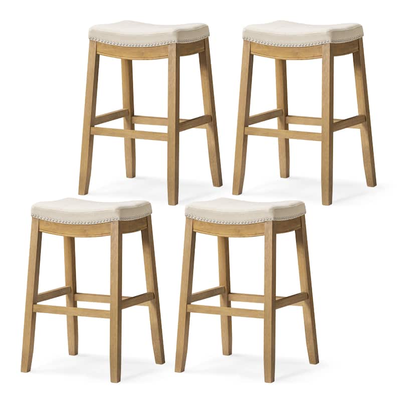 Maven Lane 31" Sophia Backless Bar Height Kitchen Stool - Set of 4 - Aged Natural