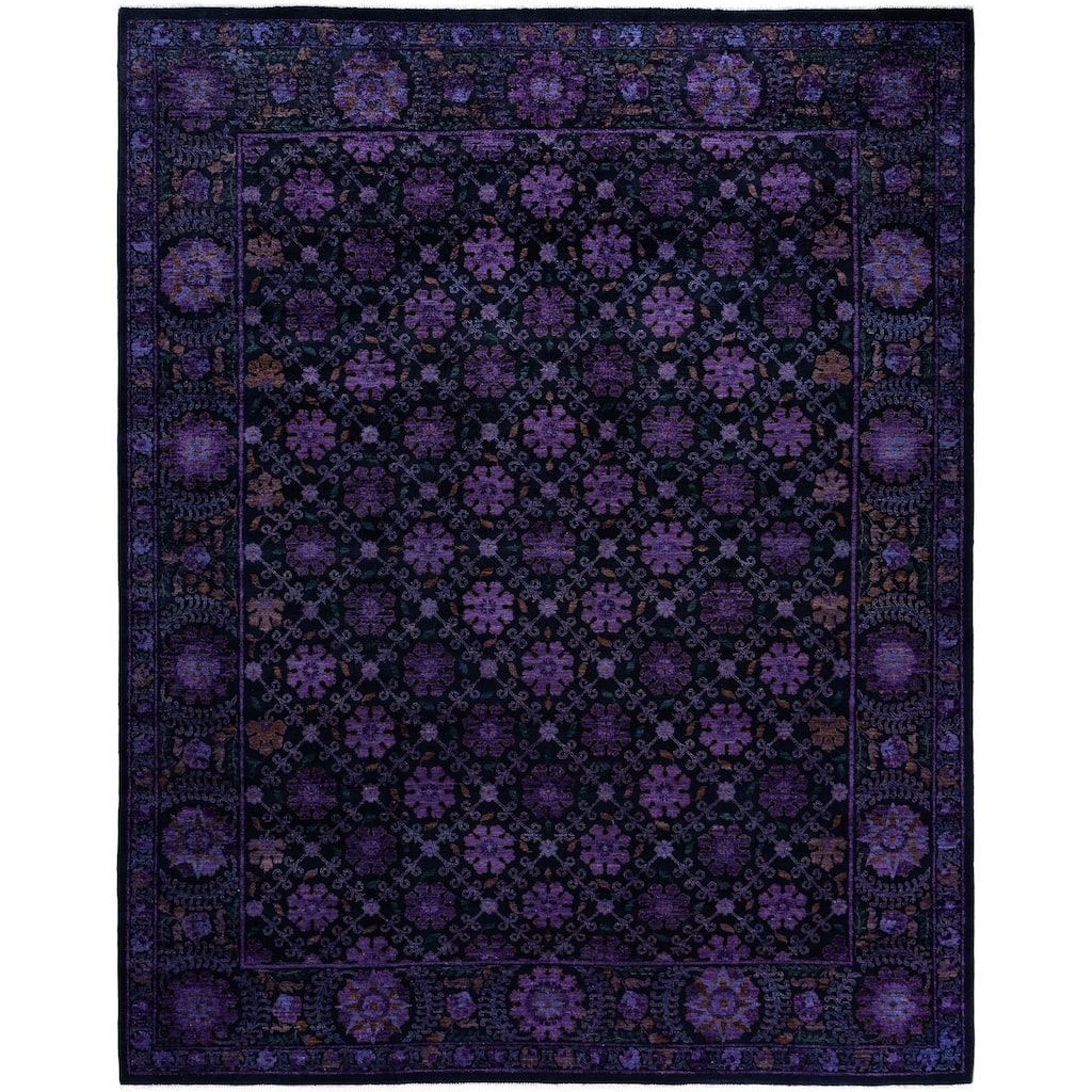 Overdyed One-of-a-Kind Hand-Knotted Area Rug - Purple - 8' 3" x 10' 3"