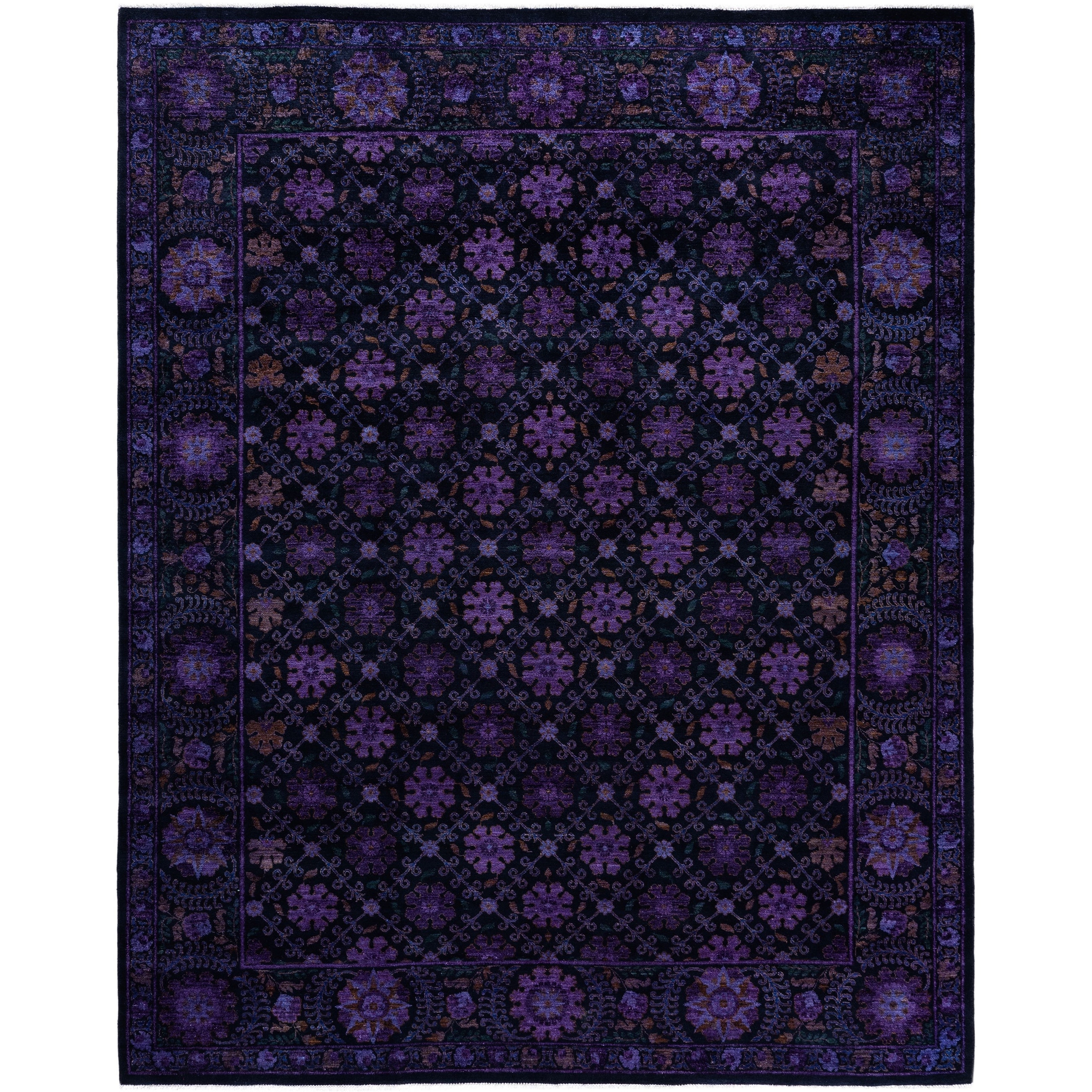 Overdyed One-of-a-Kind Hand-Knotted Area Rug - Purple - 8' 3" x 10' 3"