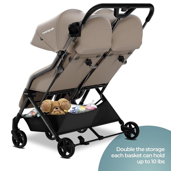 Mompush Lithe Double Stroller, Lightweight Side by Side Stroller for  Newborn and Toddler, Easy Fold, Spacious Seats with Recline - Bed Bath &  Beyond - 43134170