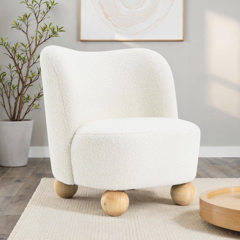 Furniture of America Velra Modern 28-inch Boucle Wing Accent Chair - White