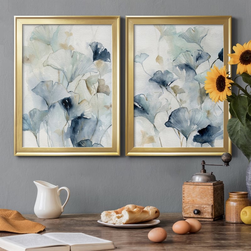 Indigo Ginkgo I Premium Framed Print - Ready to Hang - Multi-Color