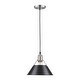 preview thumbnail 5 of 3, Yep by Golden Lighting Orwell 1-light 10in Pendant in Pewter and Matte Black shade
