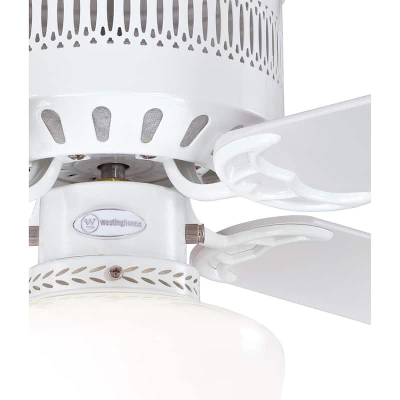 Westinghouse Lighting Casanova Supreme 42-Inch 4-Blade Indoor Ceiling Fan with LED Light and Opal Schoolhouse Glass