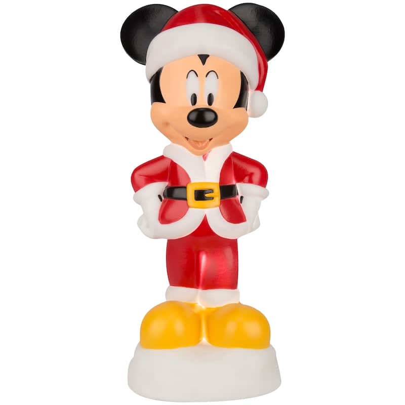 Lighted Blow Mold Decor-Mickey Mouse as Santa-14"-Disney