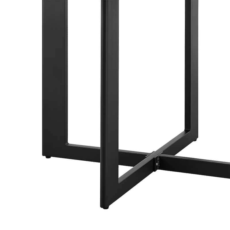 Cayman Black Aluminum Metal All Weather Outdoor Patio Table for 4-6 People 48" Round Dining Table