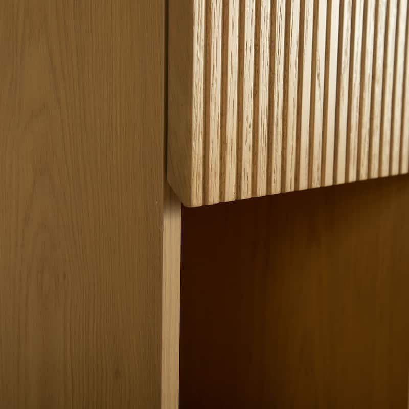 Modland 14"W x 59''H Wall Mounted Bathroom Cabinet - Narrow Waterproof Plywood, Corolla Oak for Over Toilet Storage