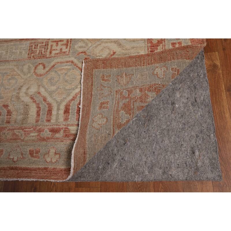 Geometric Oushak Turkish Large Rug Handmade Wool Carpet - 10'2"x 13'8"