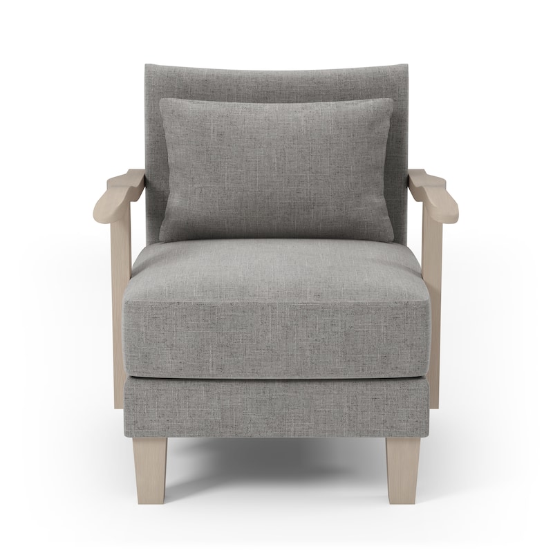 Perth Contemporary Grey Fabric Cushioned Accent Chair by Furniture of America - Light Grey-Single