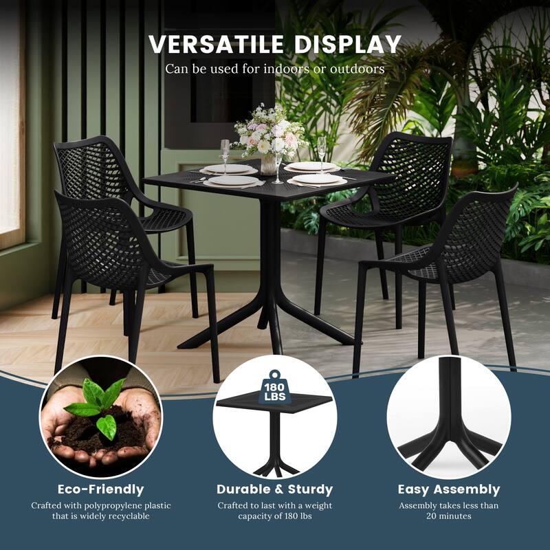 Frond and Form 31.5" Outdoor Square Dining Table