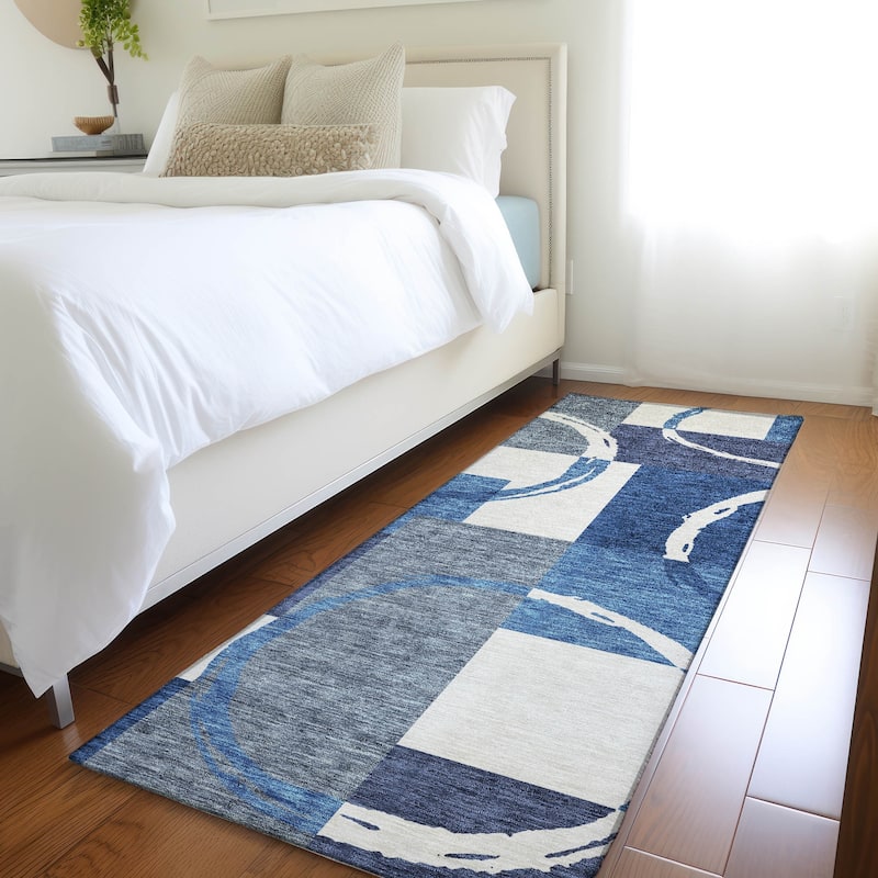 Premium Washable Super Soft Modern Casual Mayfield Rug - Blue - 2'3" x 7'6"