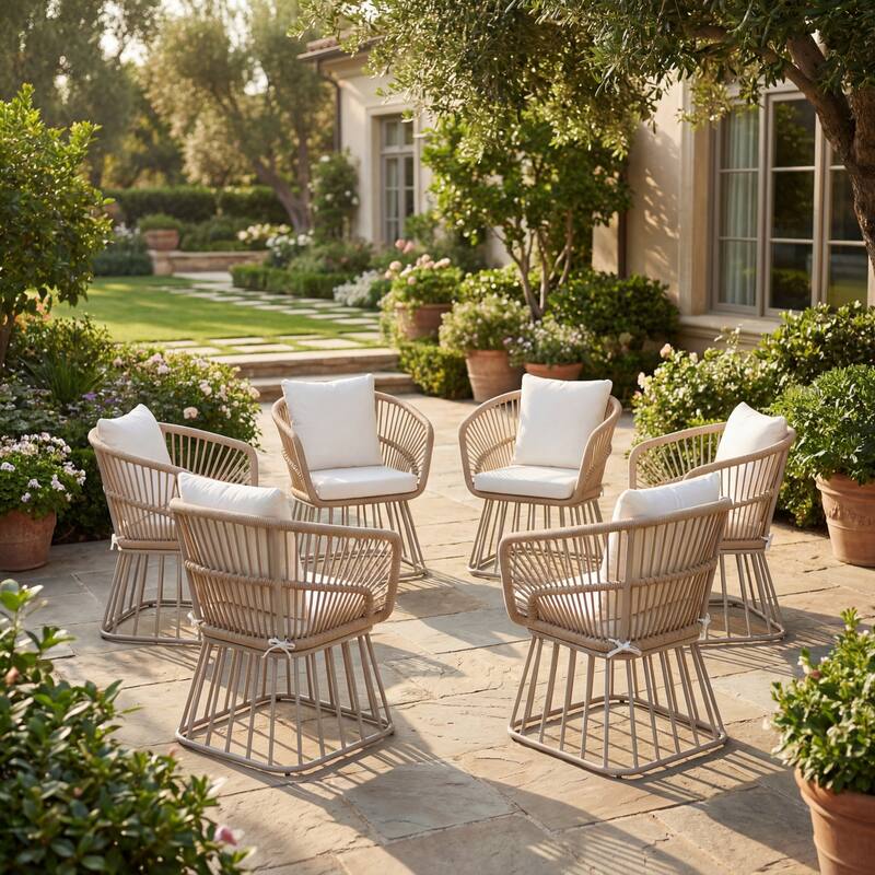 Christopher Knight Home - Outdoor Wicker Dining Chair with Steel Frame & Cushion (Set of 1/2/4/6)