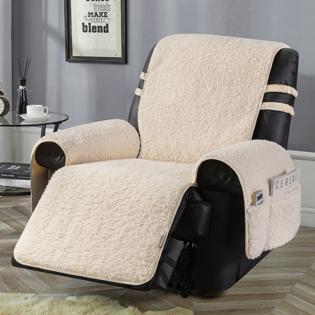 Stonecrest Non Slip Recliner Chair Cover, Boer Sherpa Recliner Slipcover