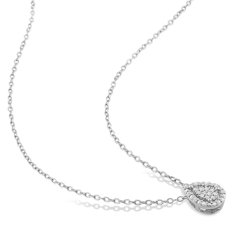 Miadora 1/3 Ct Diamond Tw Fashion Earrings & Pendant With Chain Silver I3