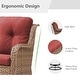 preview thumbnail 42 of 89, Outdoor Wicker High Back Club Chair with Cushions (Set of 2)