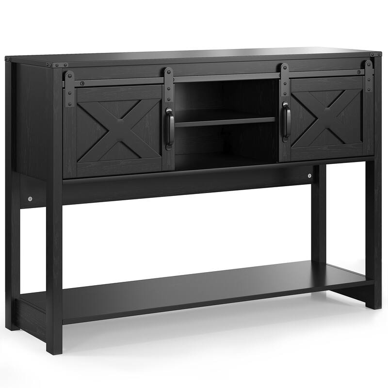 46" Console Table with Sliding Barn Door