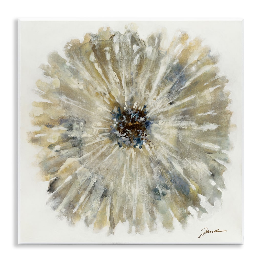 Stupell Neutral Rustic Abstract Flower Wall Plaque Art Design By Liz Jardine