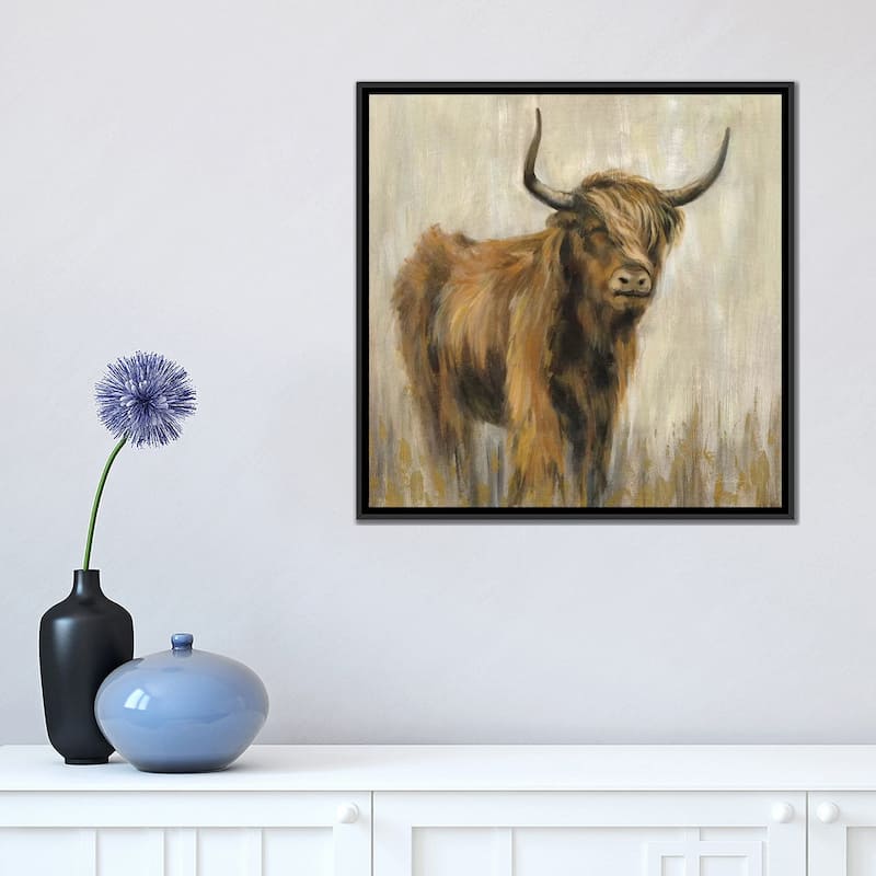 iCanvas "Highland Mountain Cow" by Silvia Vassileva Framed