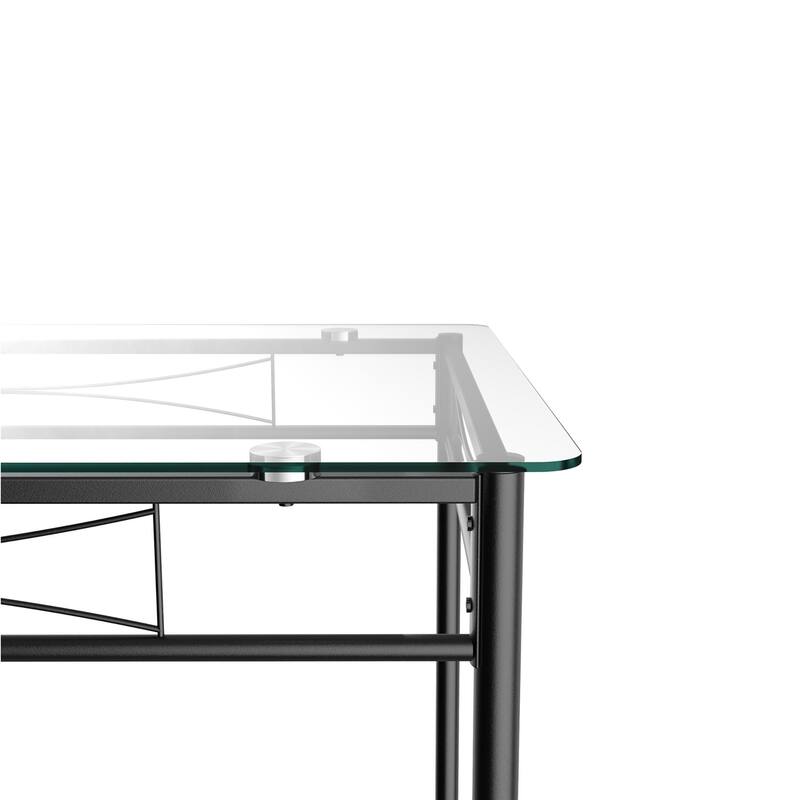 Gymax 5 Piece Dining Set Glass Top Table & 4 Upholstered Chairs - See Details