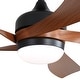 preview thumbnail 11 of 52, Sofucor 48 Inch Ceiling Fan with Light and Remote,Solid Wood Blades Low Profile,Smart Optional Work with Alexa/Google/App