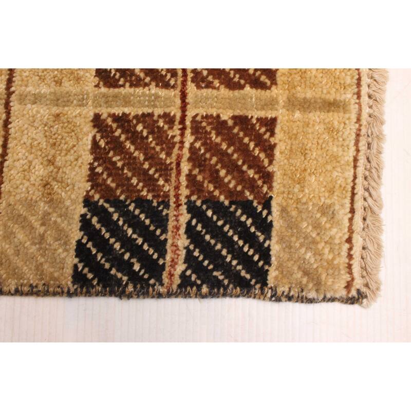 ECARPETGALLERY Hand-knotted Peshawar Ziegler Khaki Wool Rug - 4'0 x 6'2