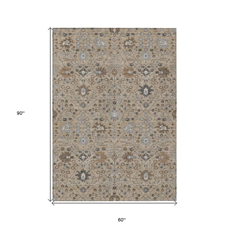 HomeRoots Oriental Traditional Rectangle Outdoor Rug