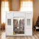 preview thumbnail 1 of 35, Elegant Design Twin Size House Loft Bed With Ladder and Wardrobe,Modern Multi-Functional Children's Bed White