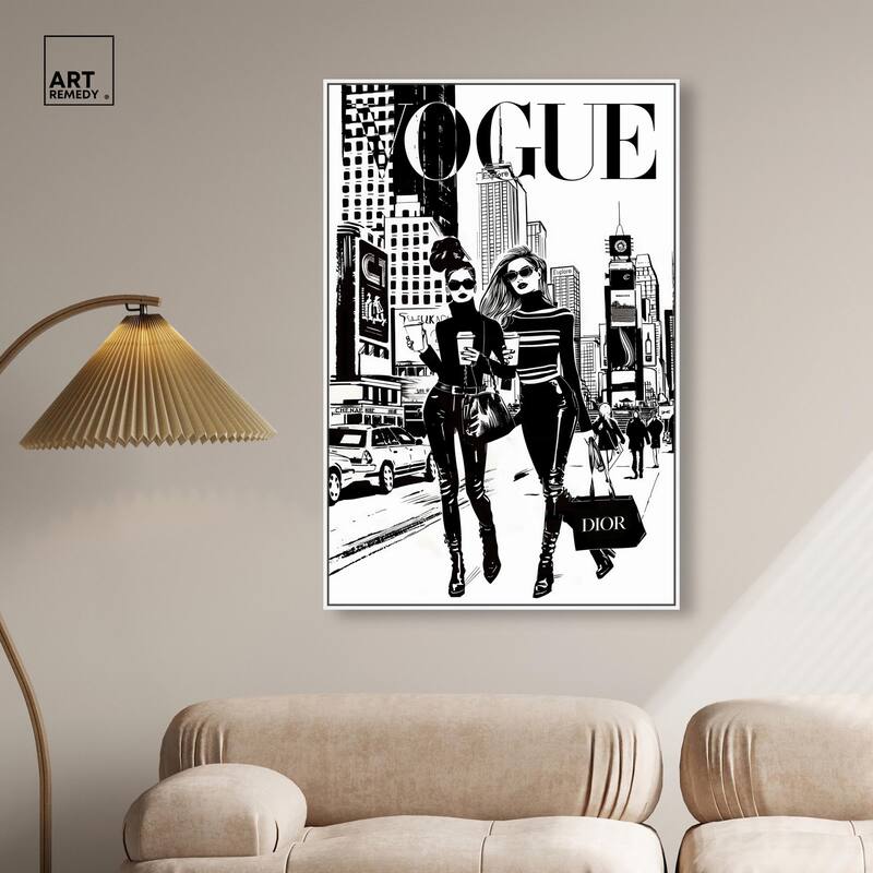 Shopping Gals Cover II Canvas by Art Remedy