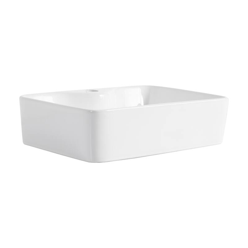 Ceramic Rectangular Above Counter White Bathroom Sink Art Basin