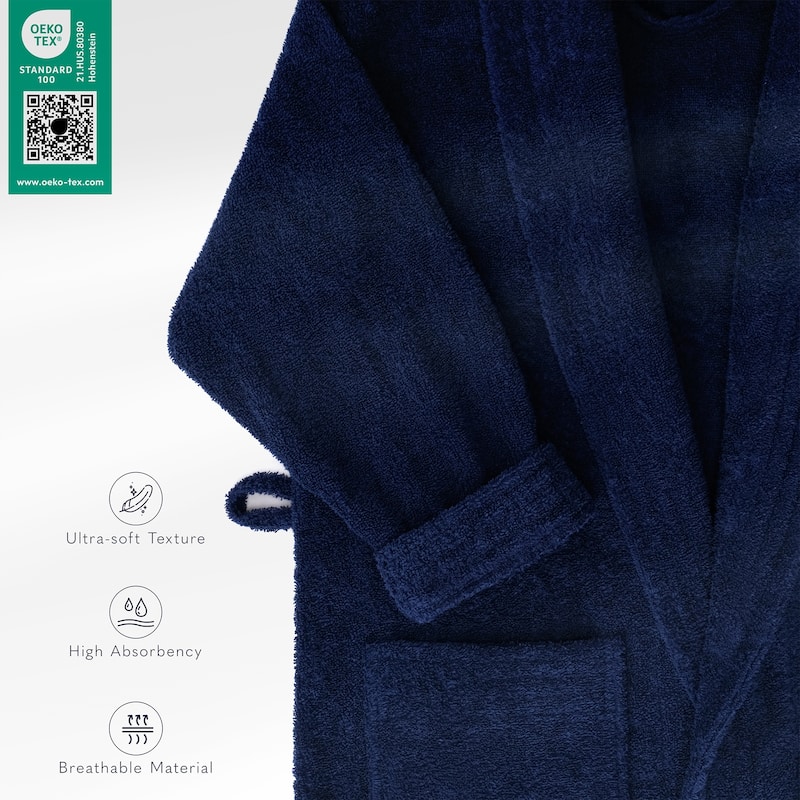 American Soft Linen Women's 100% Cotton Terry Bathrobe - Soft, Absorbent, Quick Dry Turkish Robes for Women