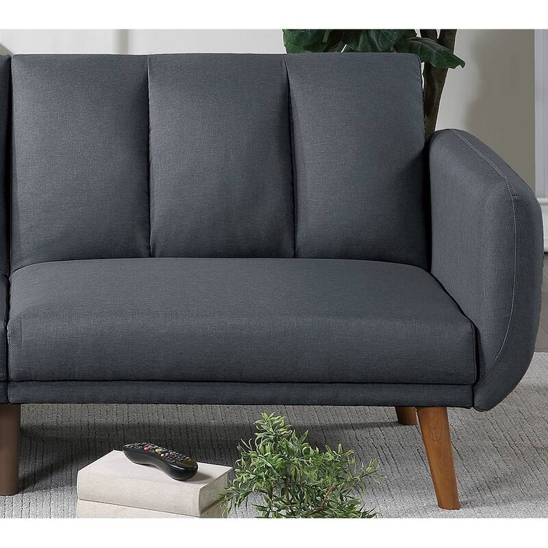 Convertible Mustard Sofa Bed - Stylish Polyfiber Couch with Extra Cushion