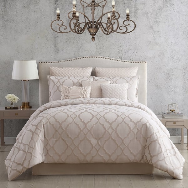 slide 1 of 9, Riverbrook Home Tinley Ivory & Champagne 10 Piece Comforter Set