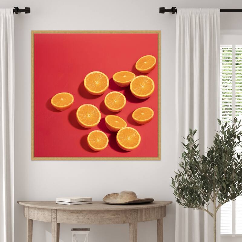 Oranges by Julia Ramiro Framed Canvas Wall Art Print