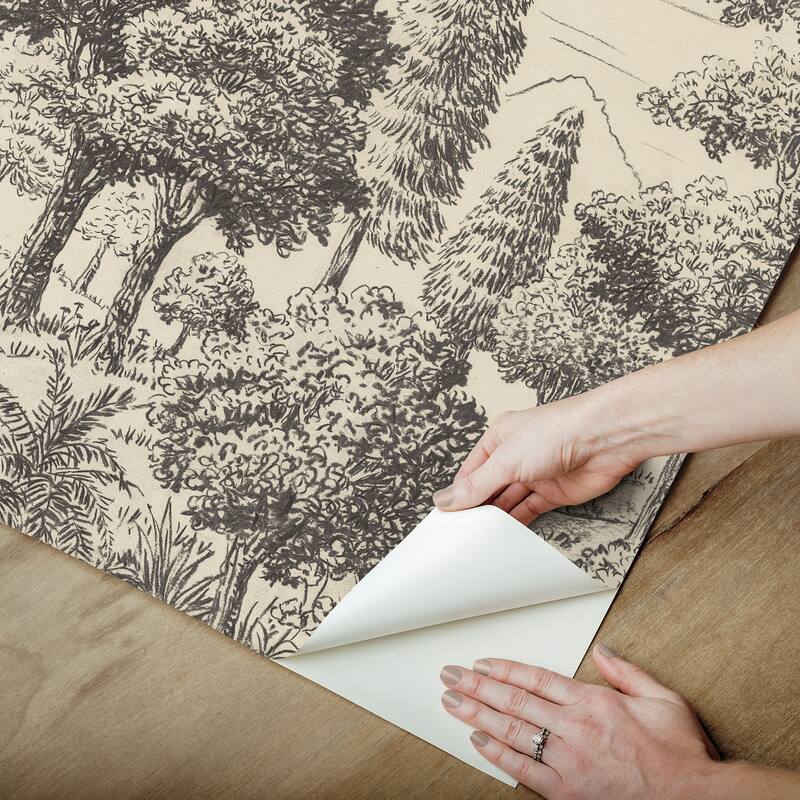 WallPops Scott Living Sylva Parchment Self Adhesive Mural - N/A