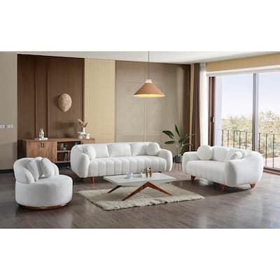 Snowy 4 Pieces Living Room Sets 2 Sofa 2 Chair